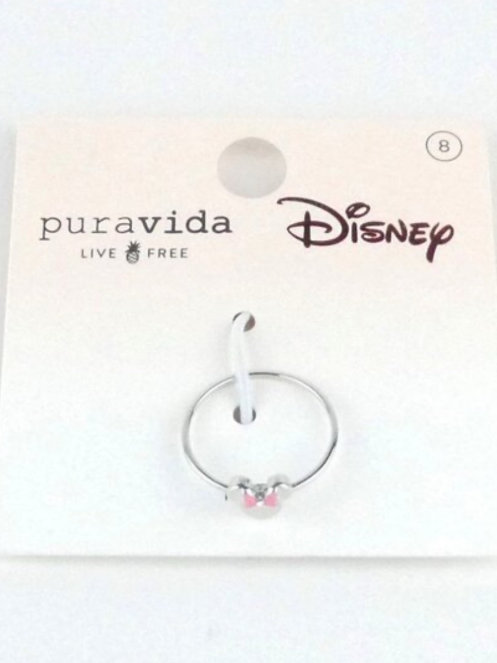 Disney Silver Minnie Mouse Ring with Pink Bow